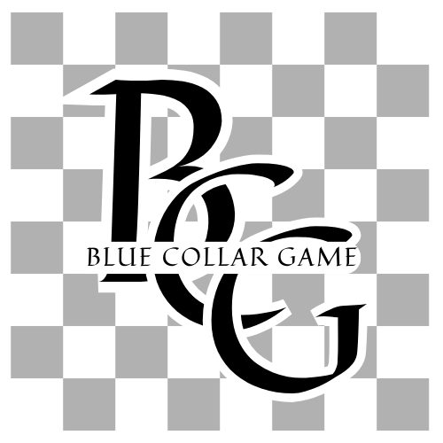 Blue collar game logo